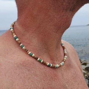 Surfer necklaces and cool summer jewelry for trend-conscious men, surfer jewelry for men, cool necklaces with beads, handmade, 2 variants image 4