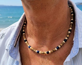 Surfer necklaces and cool summer jewelry for trend-conscious men, surfer jewelry for men, cool necklaces with beads, handmade