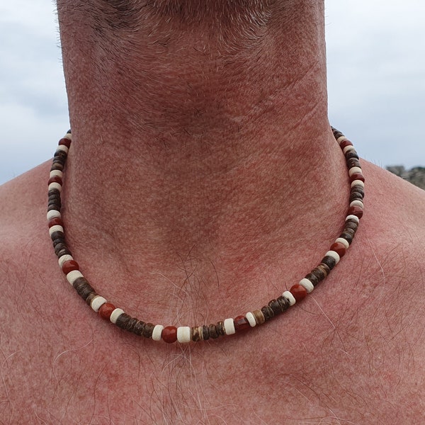 Hochwertiger Surferschmuck für Herren - Halsketten, handgefertigte Schmuckstücke im Surfer-Stil für Herren, Sommerschmuck, 2 Varianten