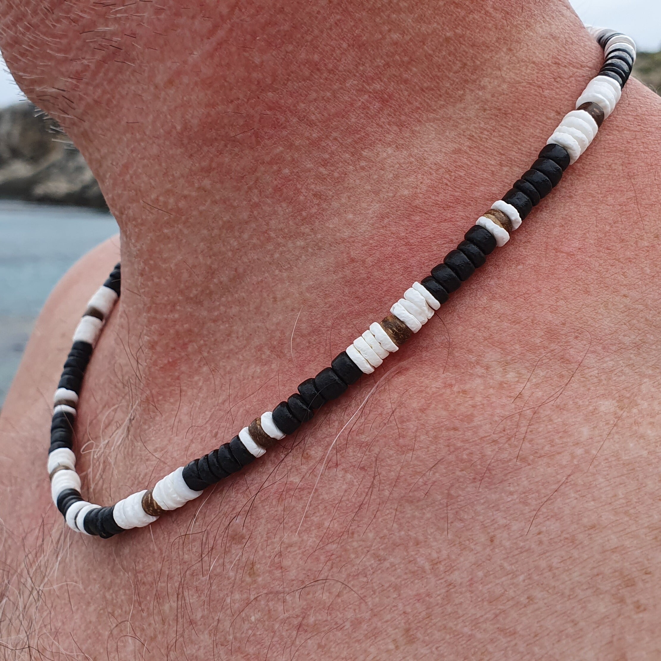 WARRIOR Mens Beaded Necklace Choker Simple Healing Crystals Spiritual Gift