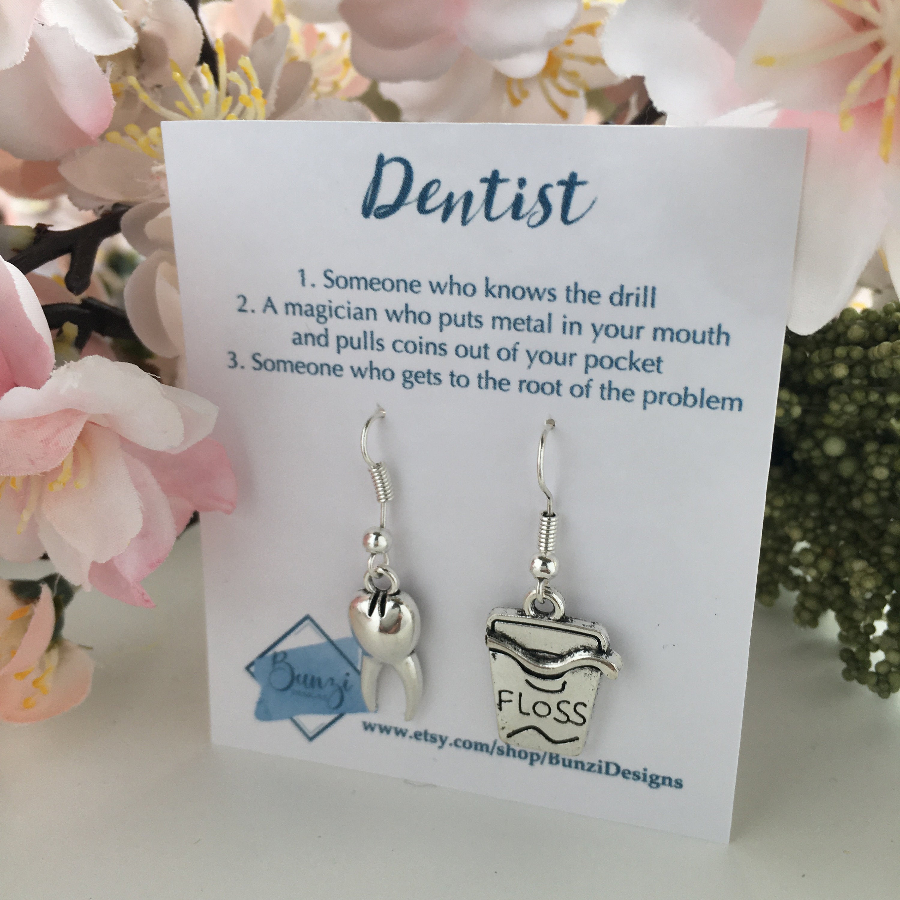 Dentist Earrings Thank You Gift for Dentist / Dental Etsy