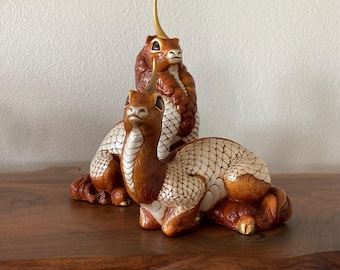 Windstone Editions Young Dragon Peacock Pena Vintage 1988 North
