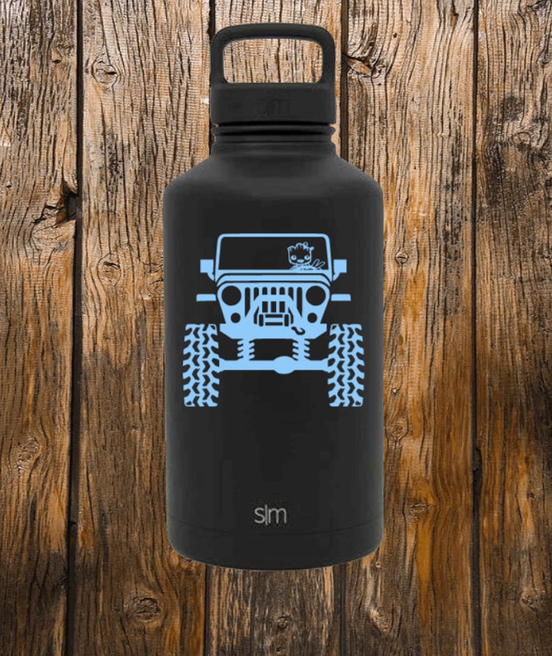 Download Baby Groot Jeep waiving Sticker Baby Groot in Jeep Decal ...