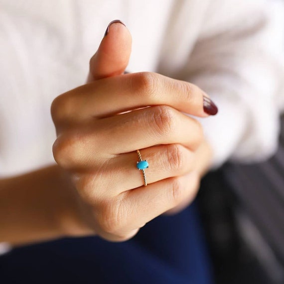 14 K Blue Stone Gold Ring Blue Stone Rings Gold Ring 14 K - Etsy