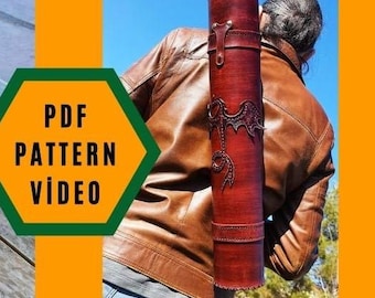 Leather pattern, Map Bag pattern for Documents and Artworks. PDF 22 "/ 4" Document Tube,Bag Template , Leather Bag Model, bag pattern, PDF