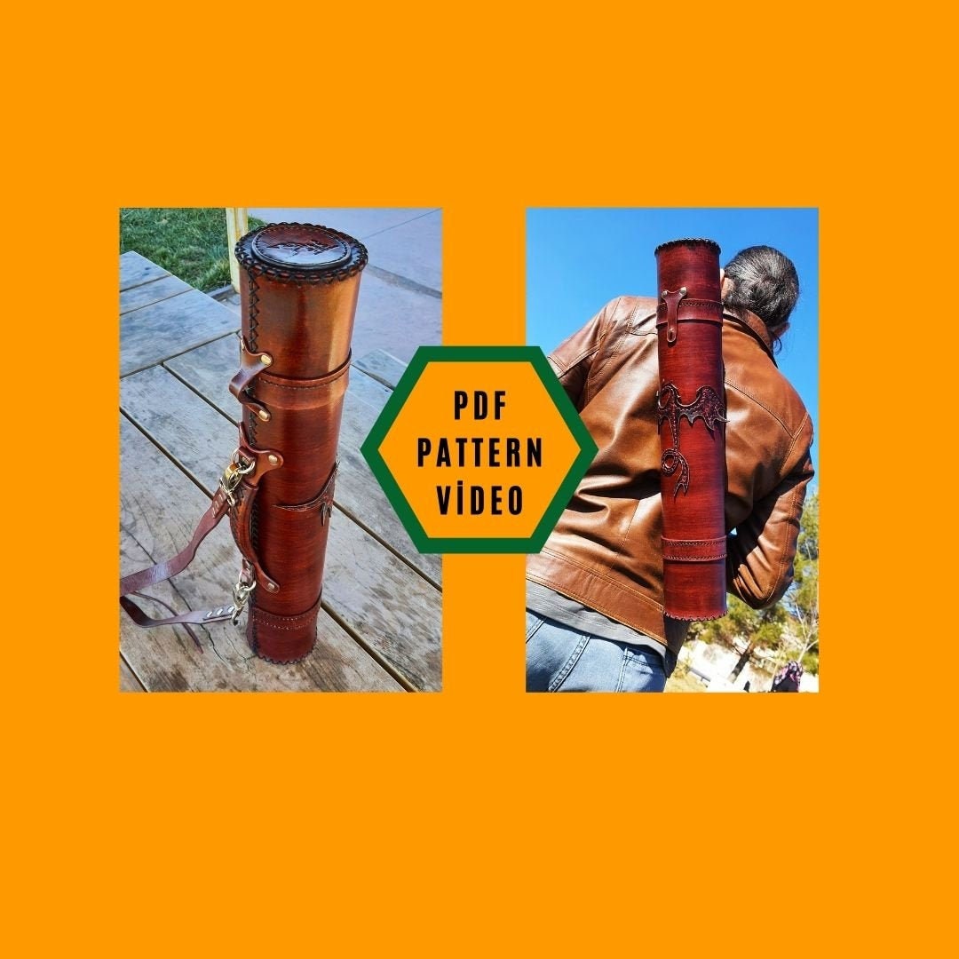 Leather Map Case the blueprint Tube a Leather Tube for Blueprints, Posters,  Maps, and Artwork 