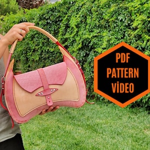 Modèle de sac femme, modèle de sac femme en cuir, modèle PDF 14,4"/ 7,5", modèle de sac en cuir, modèle de sac, modèle de sac, cuir bricolage