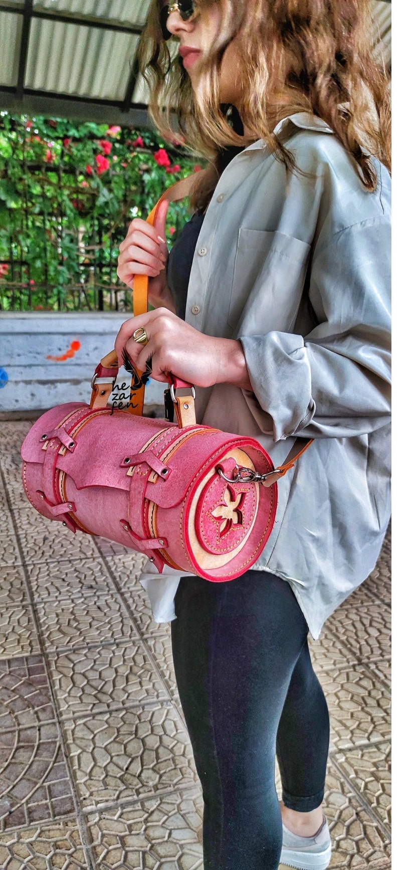 Woman Bag Pattern , Round Leather Bag Pattern, 10.6" / 5.5" PDF Pattern ...