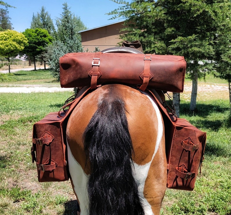 Western Saddle Bags Alfa Equine Leather Western Vintage Style