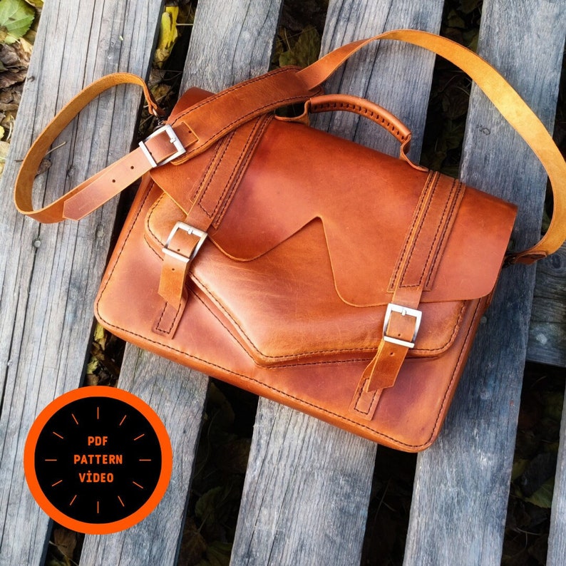 Briefcase Pattern Leather Briefcase Template Leather Bag Etsy