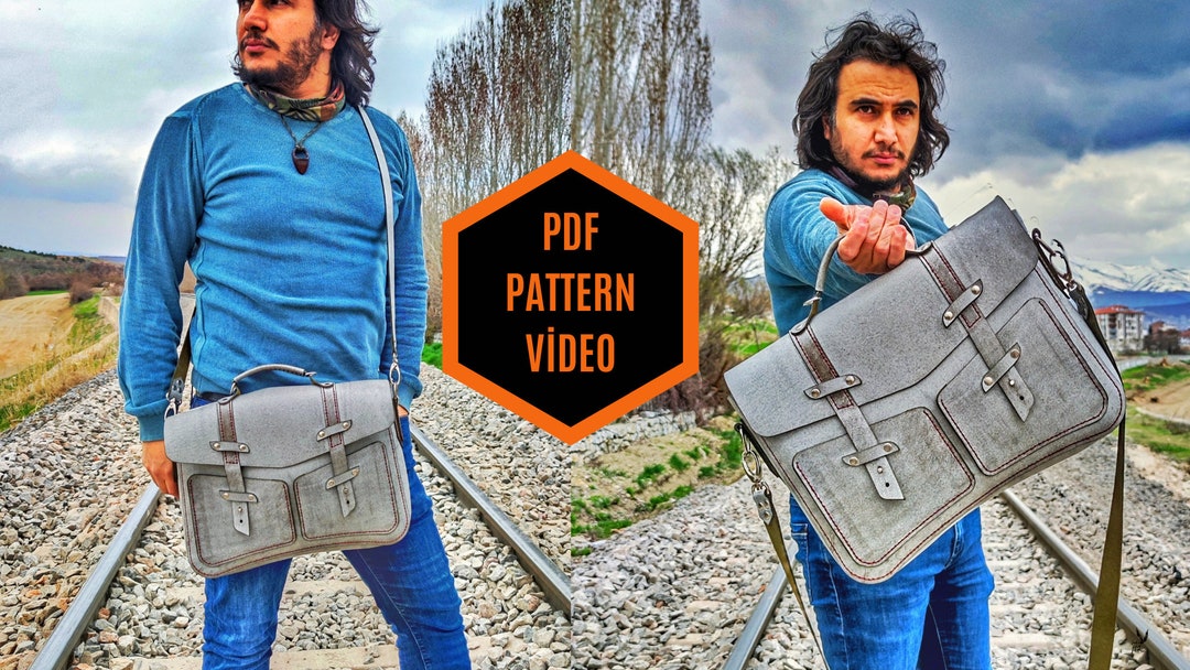 Briefcase Pattern Leather Briefcase Template Etsy