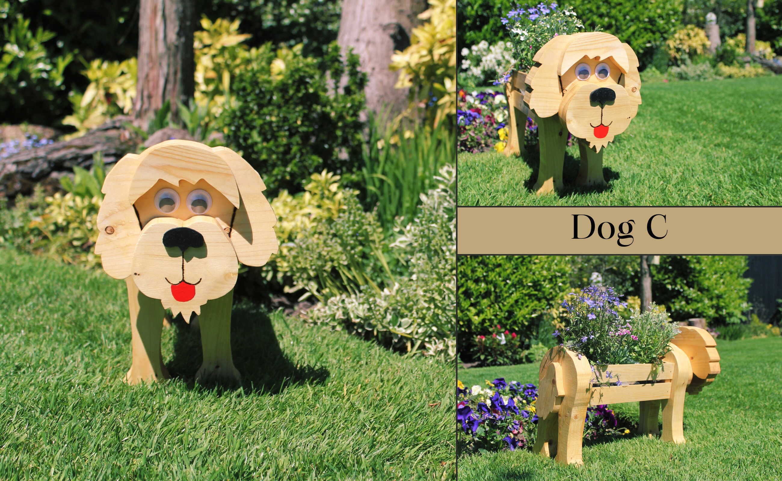 Handmade Wooden Dog Planter Indoor & Outdoor Planter Etsy UK