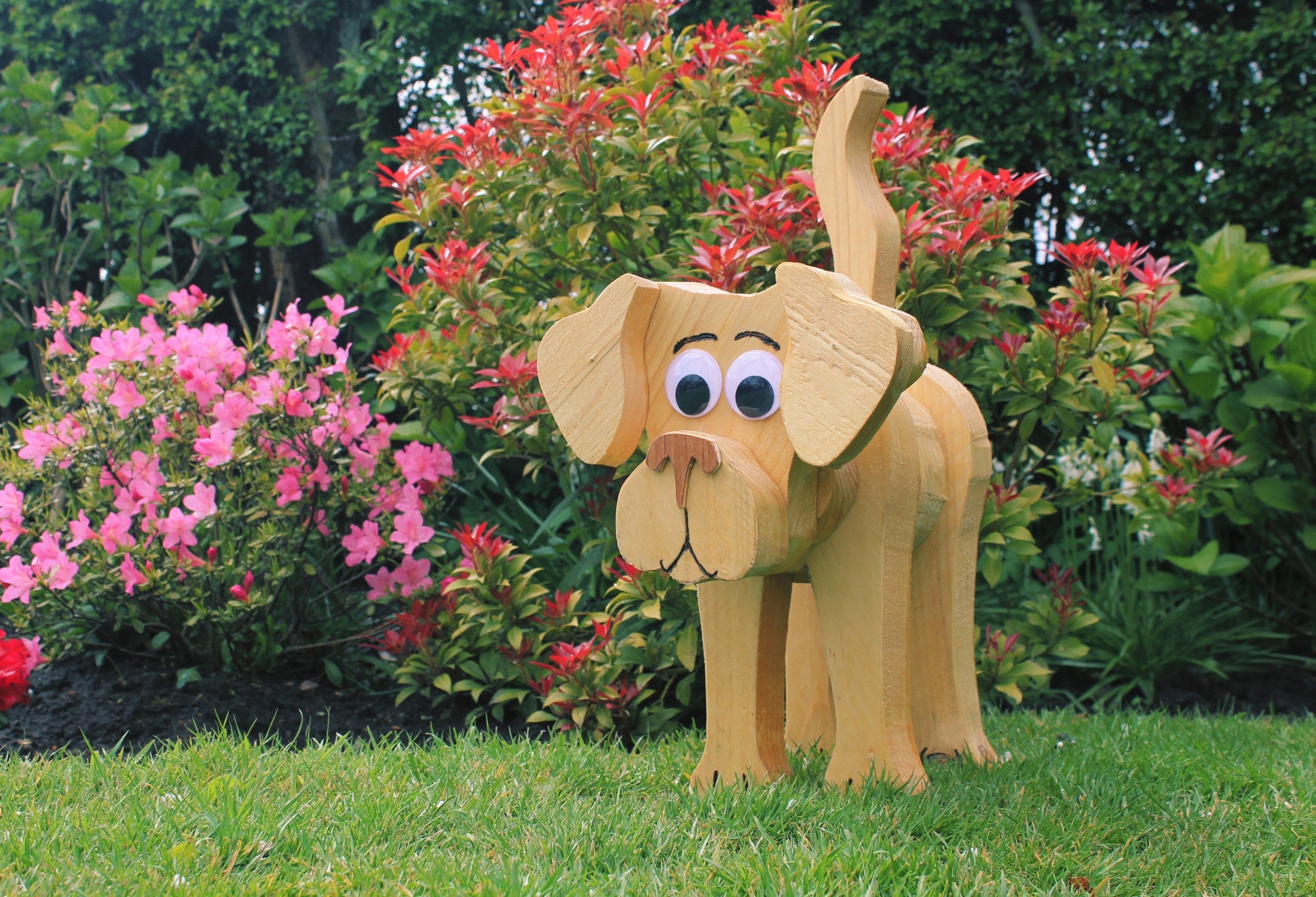 Handmade Wooden Dog Figure Indoor & Outdoor Use Etsy