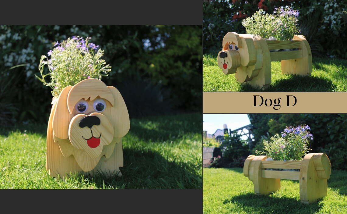 Handmade Wooden Dog Planter Indoor & Outdoor Planter Etsy UK