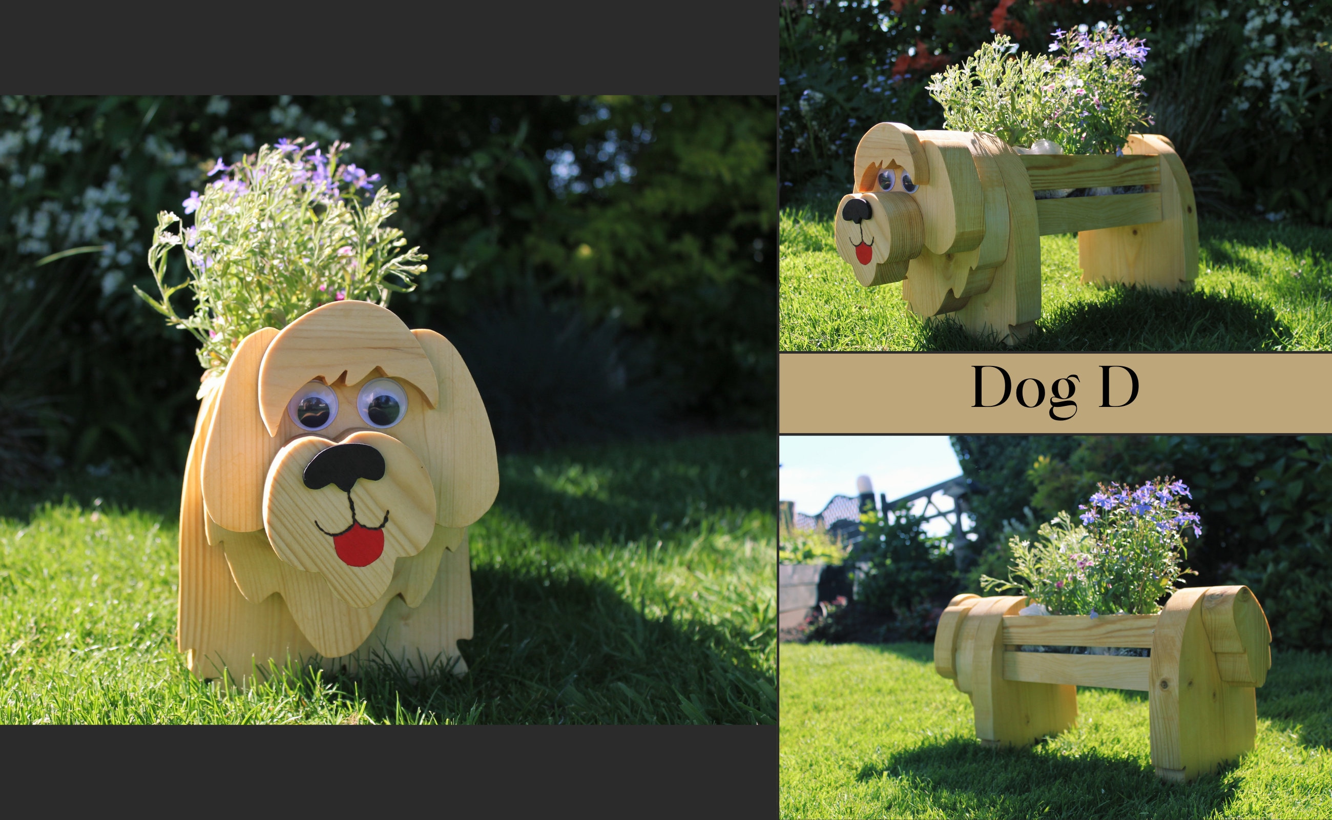 Handmade Wooden Dog Planter Indoor & Outdoor Planter Etsy UK