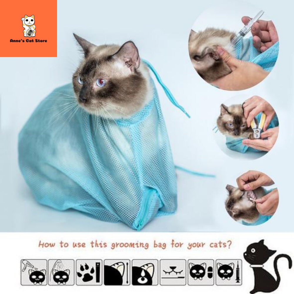 Cat Grooming Bag Cat Bathing Bag Cat Restraint Bag Bathing Etsy