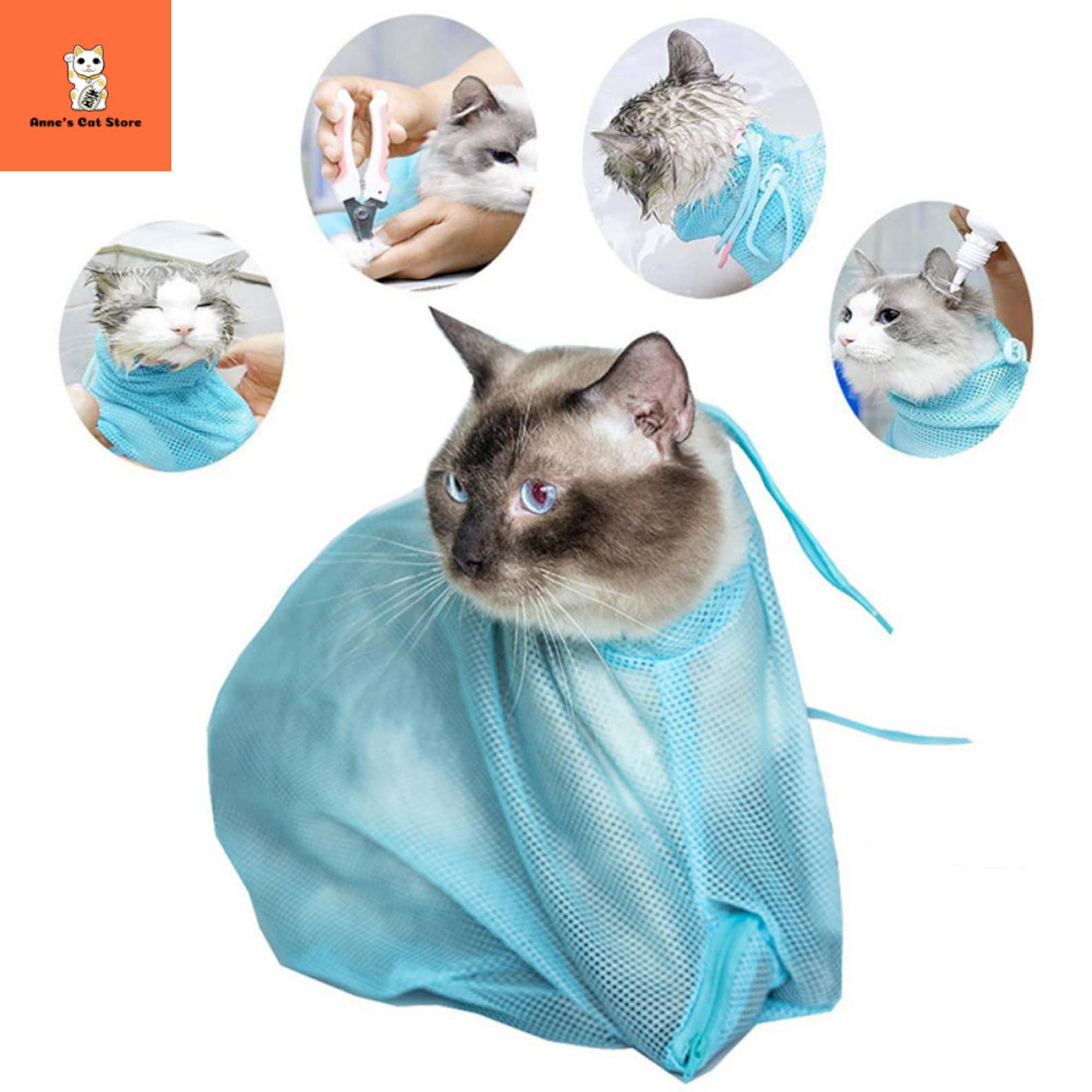 Cat Grooming Bag Cat Bathing Bag Cat Restraint Bag Bathing Etsy