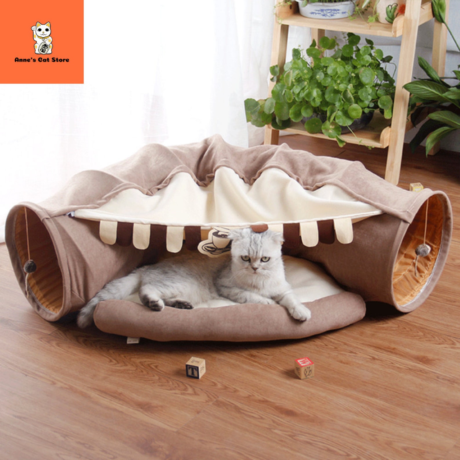 Cat Tunnel Bed Cat Bed With Tunnel 2in1 Collapsible Cat Etsy