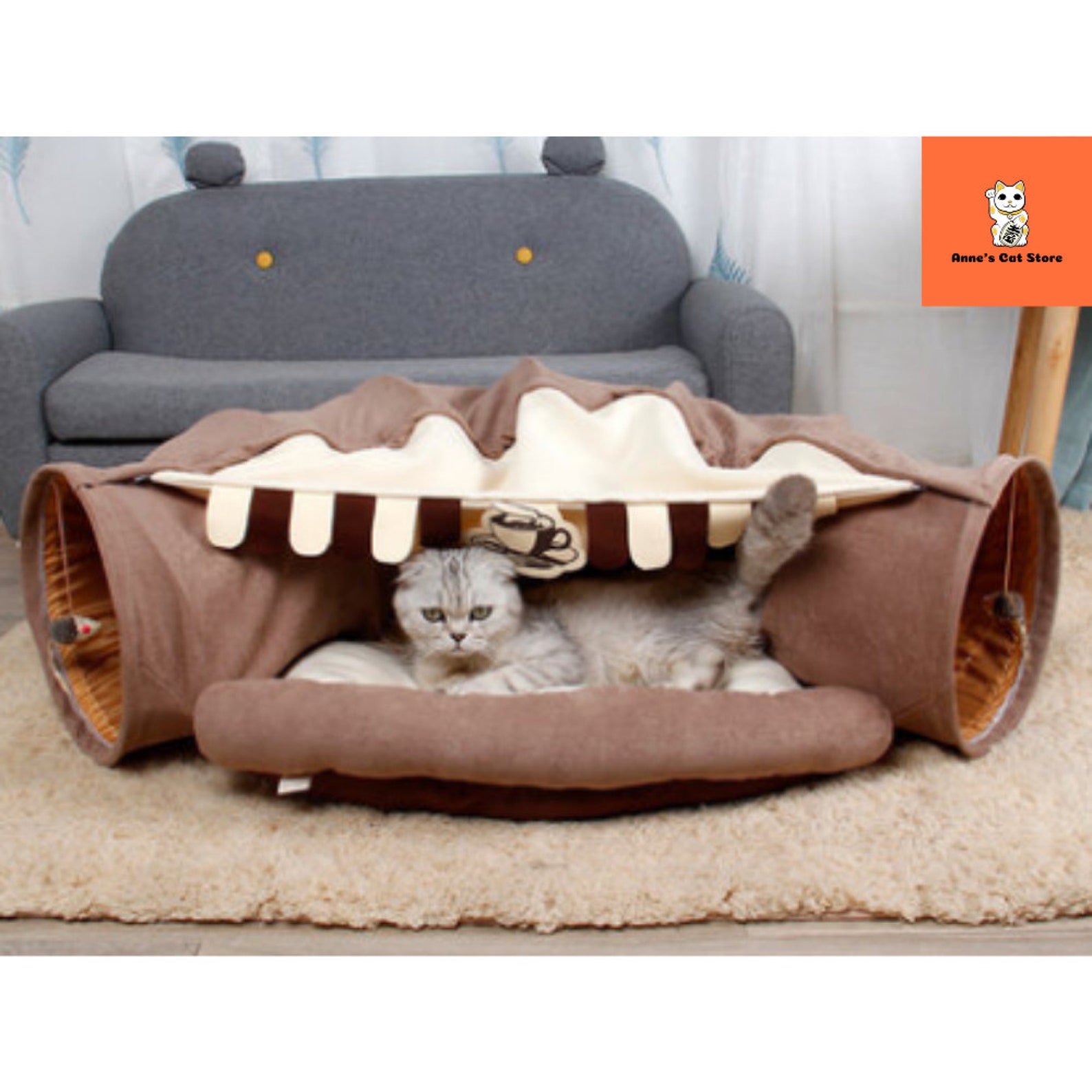 Cat Tunnel Bed Cat Bed With Tunnel 2in1 Collapsible Cat Etsy