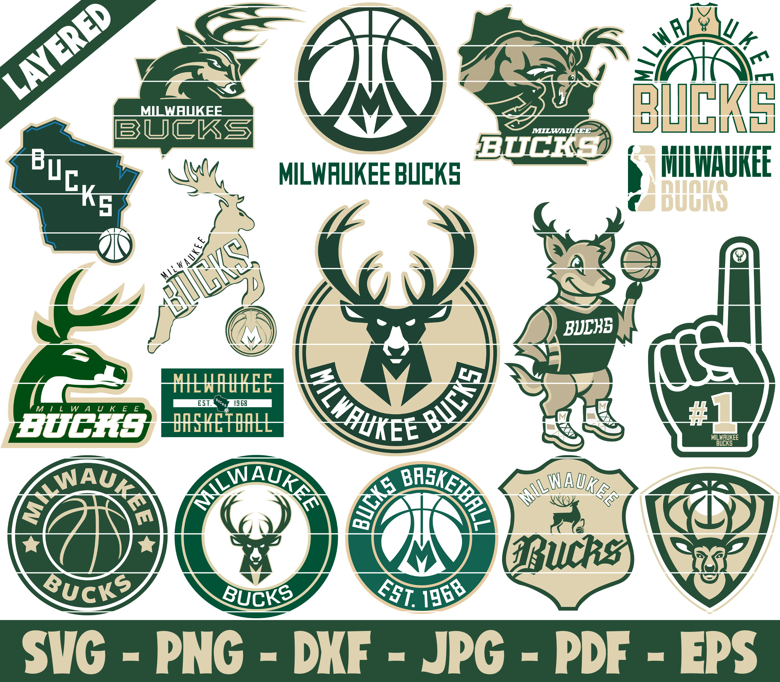 Milwaukee Bucks Svg Nba Logo Svg Bundle Basketball Team | Etsy