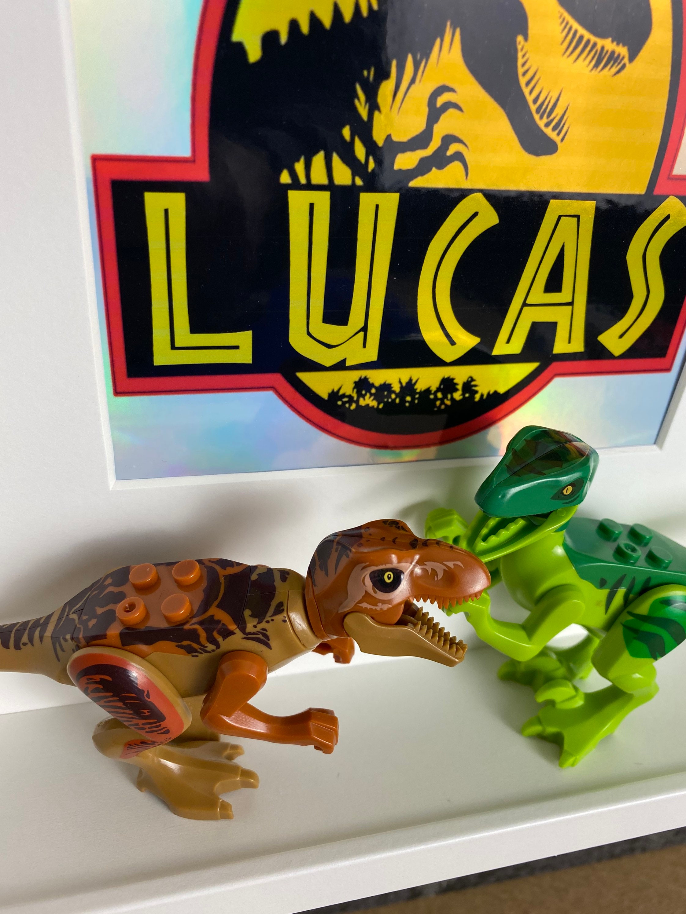 Personalised Dinosaur Gift Jurassic Park Minifigures Name Etsy