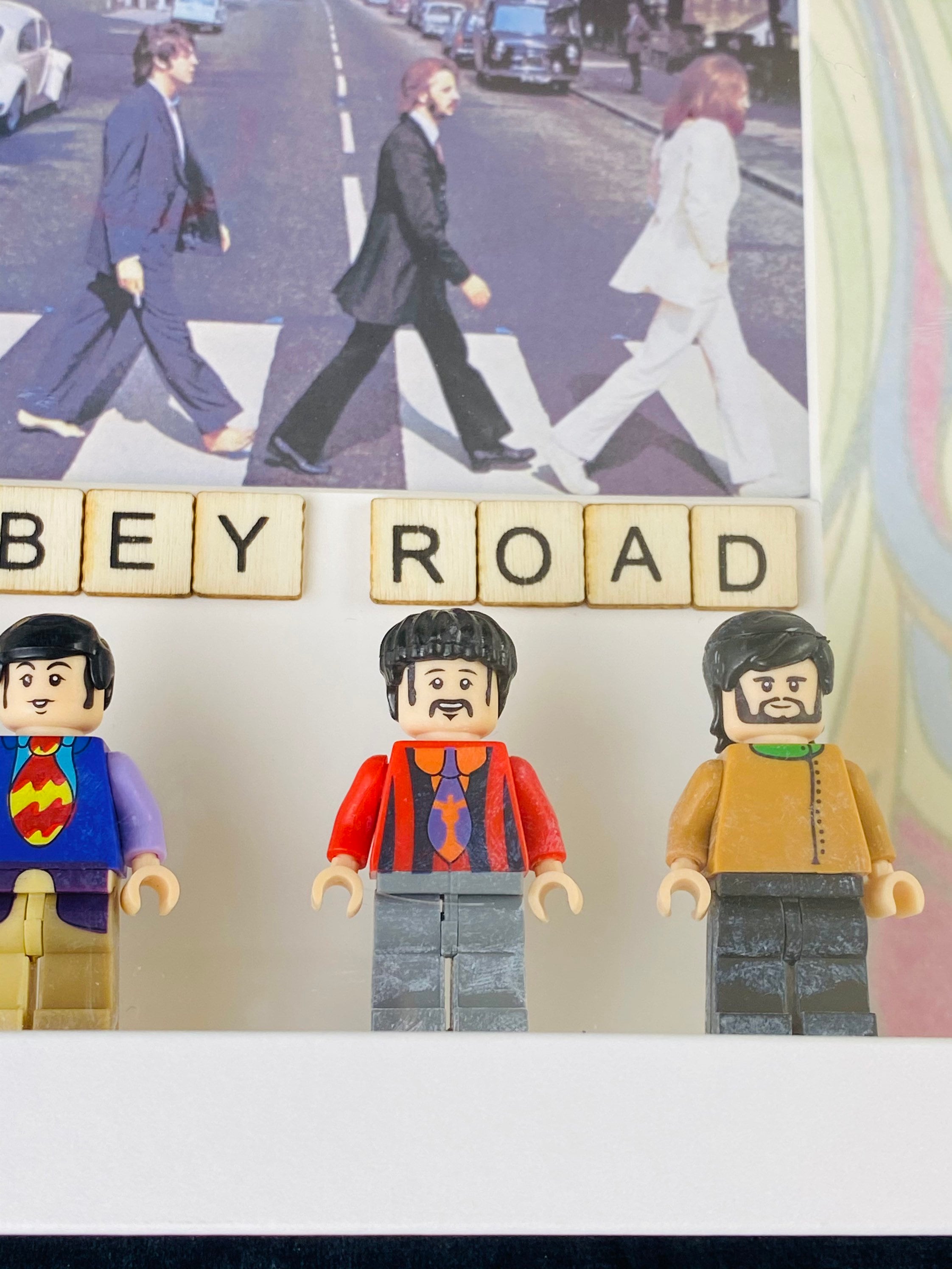 The Beatles Lego styled frame with artwork Abbey Road picture Etsy