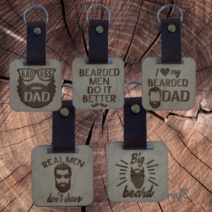Mens beard keychain Father’s Day gift key ring