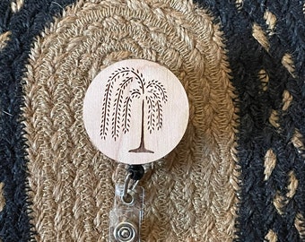 Folk Country Primitive porta-distintivo retrattile, vecchio camion, salice, fattoria dei corvi, casa del sale