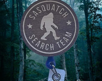 Bigfoot Sasquatch search team retractable ID badge reel