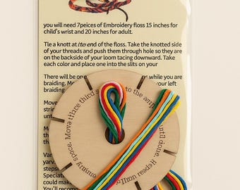 Friendship Bracelet Loom Kit: Wooden DIY Craft with Embroidery Floss