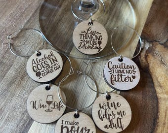 Fun wine charm saying drink savers