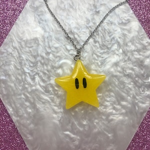 Mario Star Necklace - Star Necklace - Videogame Necklace - Star Necklace - Videogame Necklace - Hypoallergenic Stainless Steel Necklace -