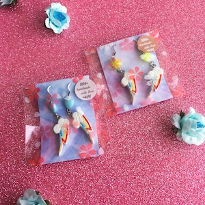 Rainbow Dash Oorbellen - Hars My Little Pony Oorbellen - Kawaii Game Oorbellen - Anime Geek Oorbellen - Pony Sieraden - Hars Oorbellen -