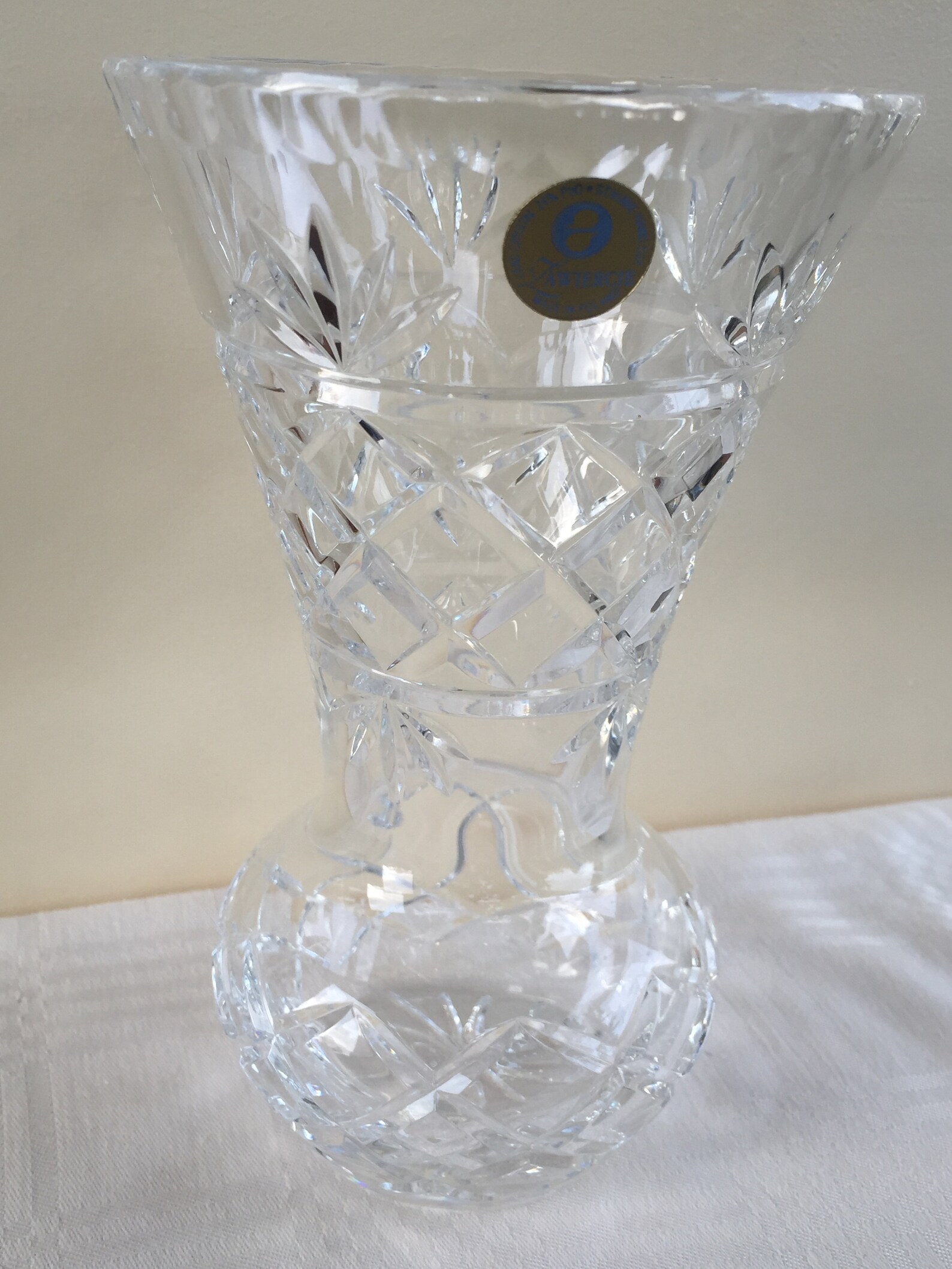 Genuine Hand Cut Zawiercie 24 Lead Crystal Vase Made in Etsy