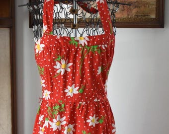 Vintage 1970's Lanz Original Halter Top Dress // Size 2