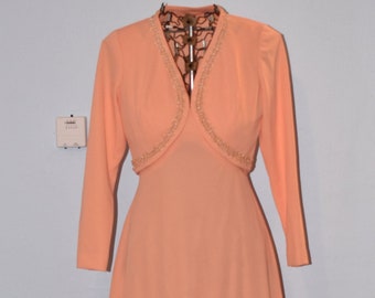Vintage 1960's Miss Rubette Inc. Formal // Orange Sorbet Dress