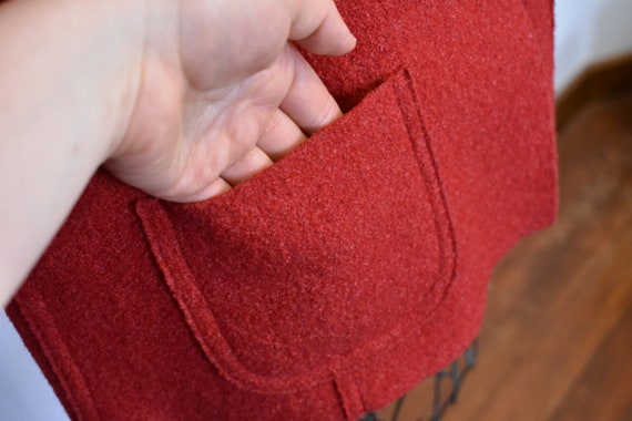 Red Valerie Stevens Petite Wool Blend Jacket // U… - image 7