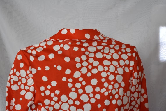 Wonderful Red-Orange Vintage 1970's Polka Dot Kni… - image 5