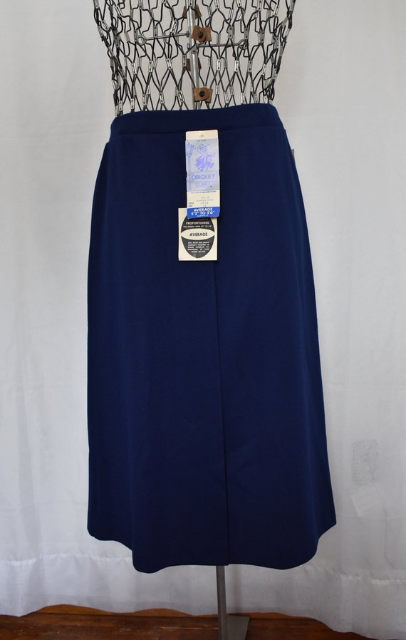 Navy 1970's Cricket Lane Deadstock Skirt // Size 1