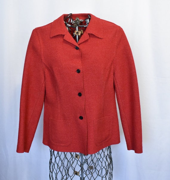 Red Valerie Stevens Petite Wool Blend Jacket // U… - image 1