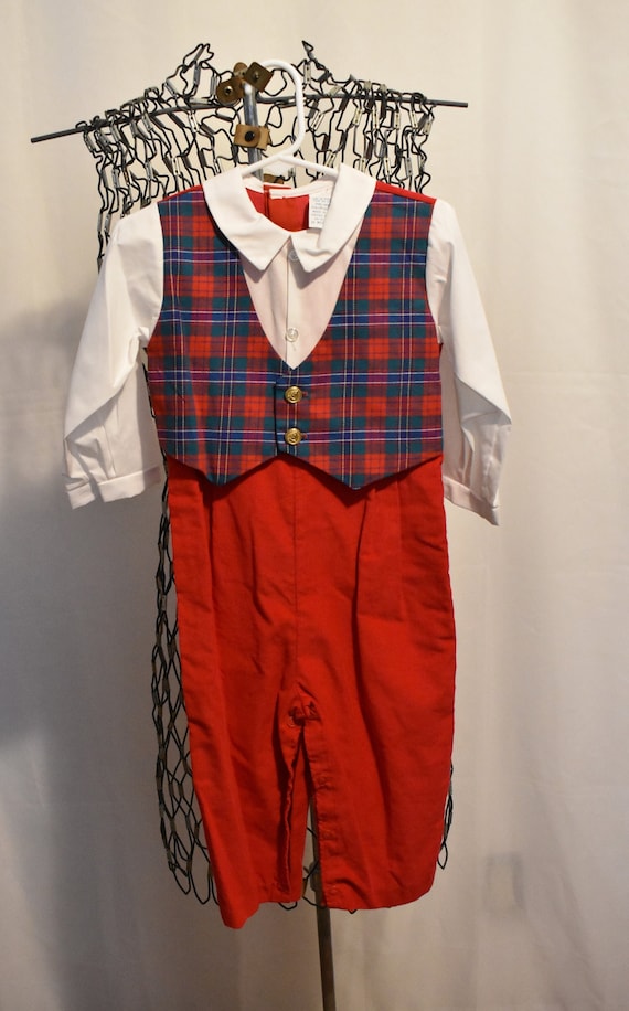 Vintage Boy's Christmas Outfit // 1990's Toddler S