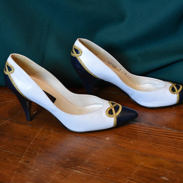 vintage Proxy Shoes // Talons classiques // Nautical // Taille 7 Narrow