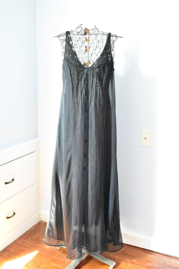 Vintage Black Vassarette Gown // Size 34