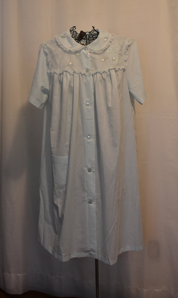 Pale Blue Sears Perma-Prest House Dress // Size 36