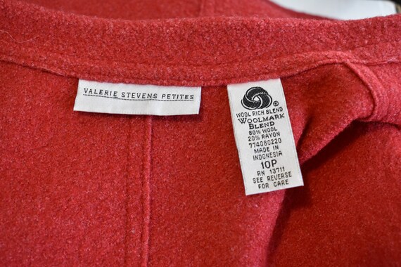 Red Valerie Stevens Petite Wool Blend Jacket // U… - image 9