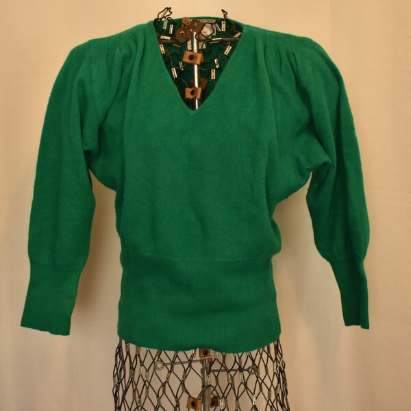 vintage Emerald Anne Klein Knitwear Sweater // Taille Petite