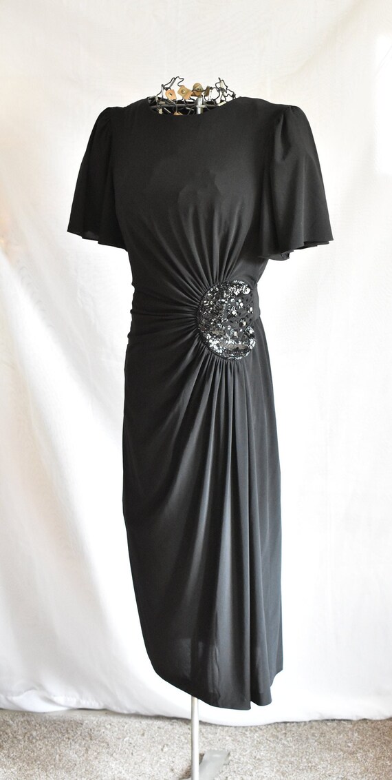 Elegant Black Rimini Cocktail Dress // 1980's does