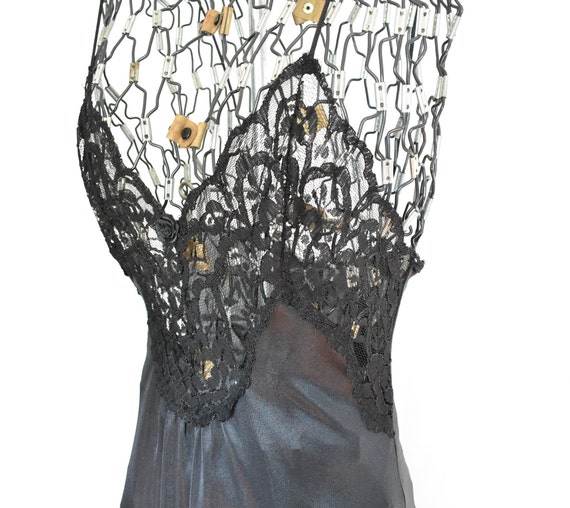 Vintage Black Val Mode Lingerie Nightgown // Size… - image 5