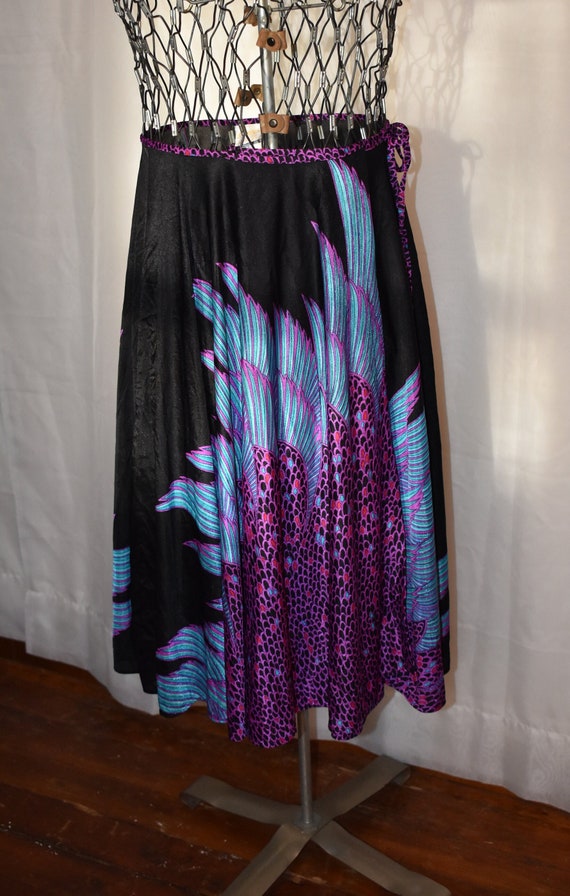 Bold 1980's Sirena Wrap Skirt // Size Large