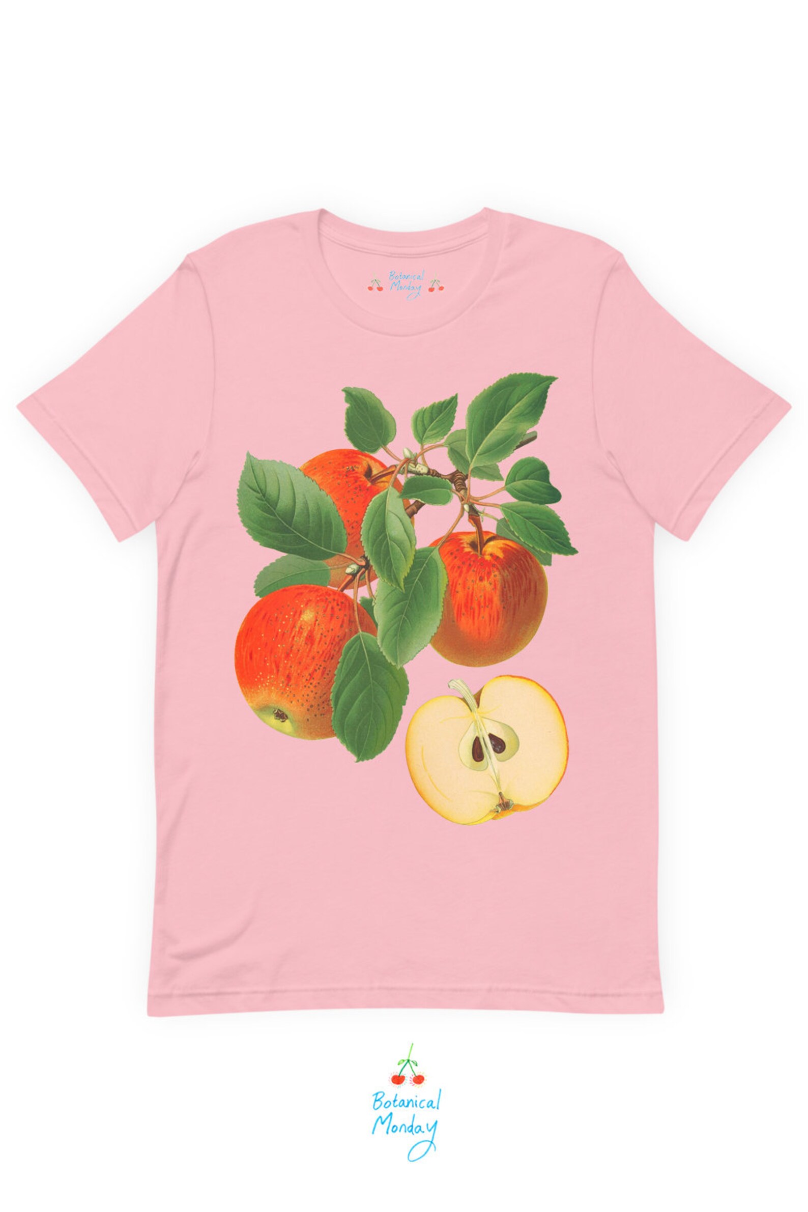 BIG RED APPLES T Shirt Botanical Print of New York Apples on Etsy